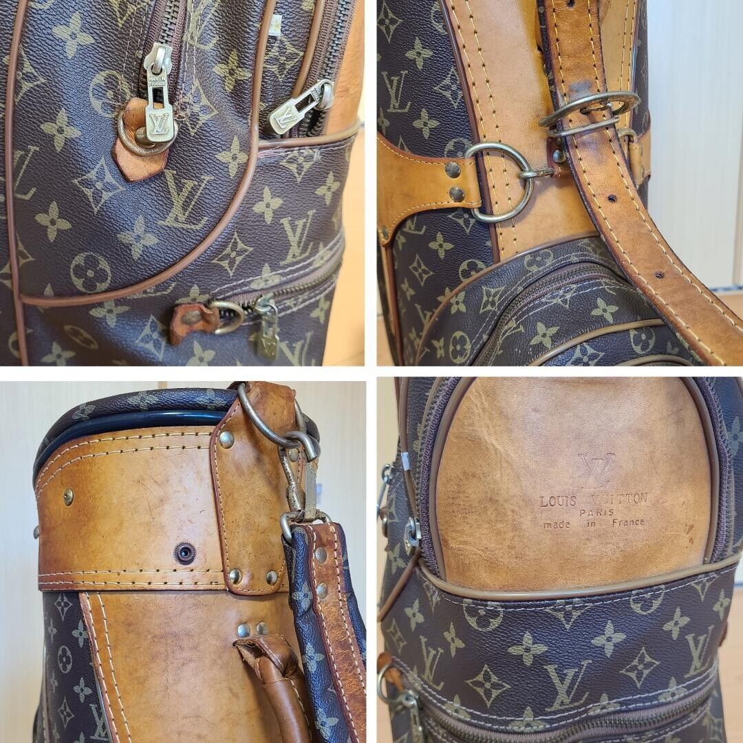 Louis Vuitton Monogram Golf Club Bag Caddy Bag Brown Leather 47.2" from Japan