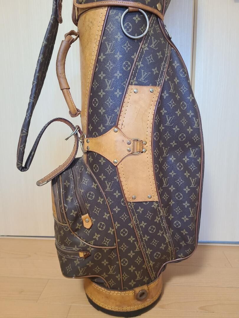 Louis Vuitton Monogram Golf Club Bag Caddy Bag Brown Leather 47.2" from Japan