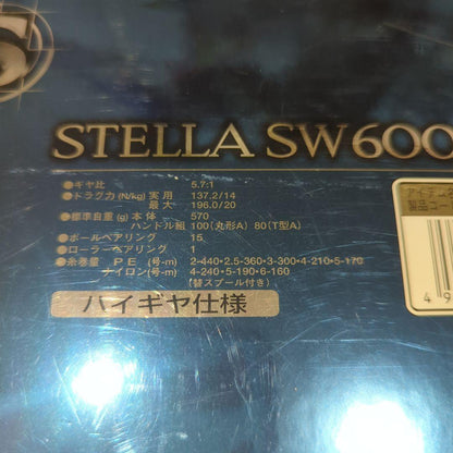 Shimano 20 STELLA SW 6000HG Spinning Reel Fising from Japan