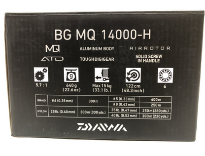 Daiwa BG MQ 14000 Spinning Reel BGMQ14000-H 5.7:1 Free Shipping from Japan