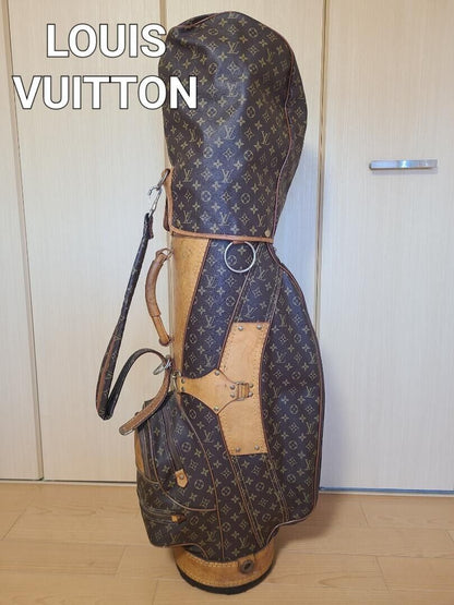 Louis Vuitton Monogram Golf Club Bag Caddy Bag Brown Leather 47.2" from Japan