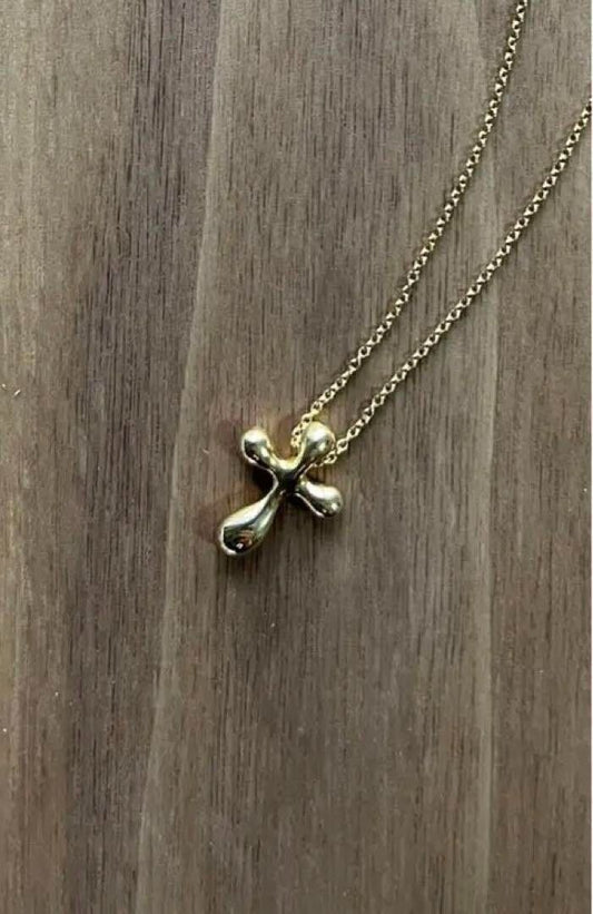 Tiffany & Co. Elsa Peretti K18 Gold Cross Necklace Pendant Accessory Jewelry 18K